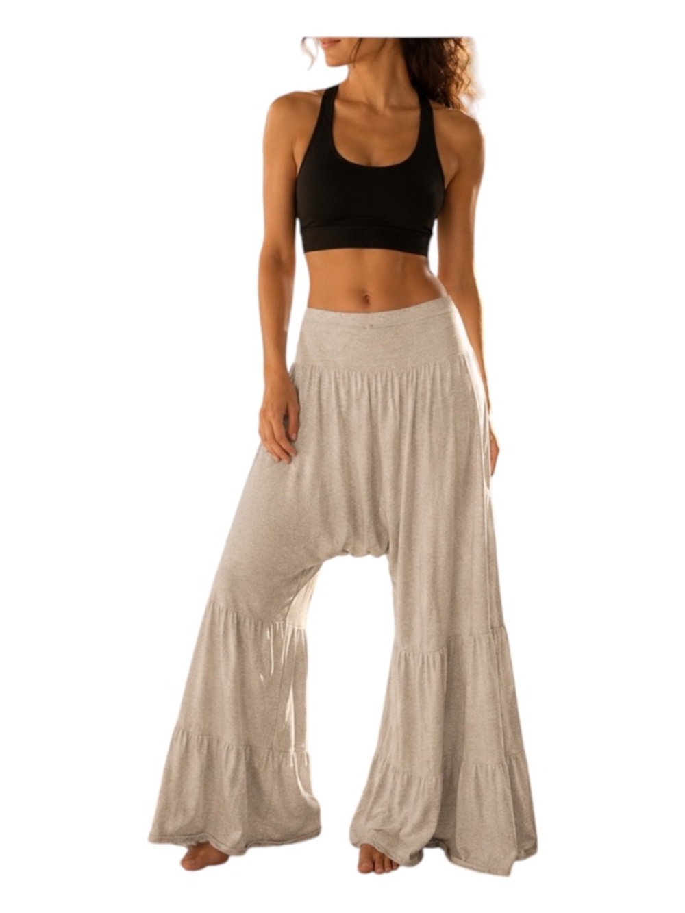 Free People Movement Stay Low Wide Peplum Harem Pants M